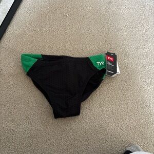 NWT TYR Black and Green Racer Swim Briefs